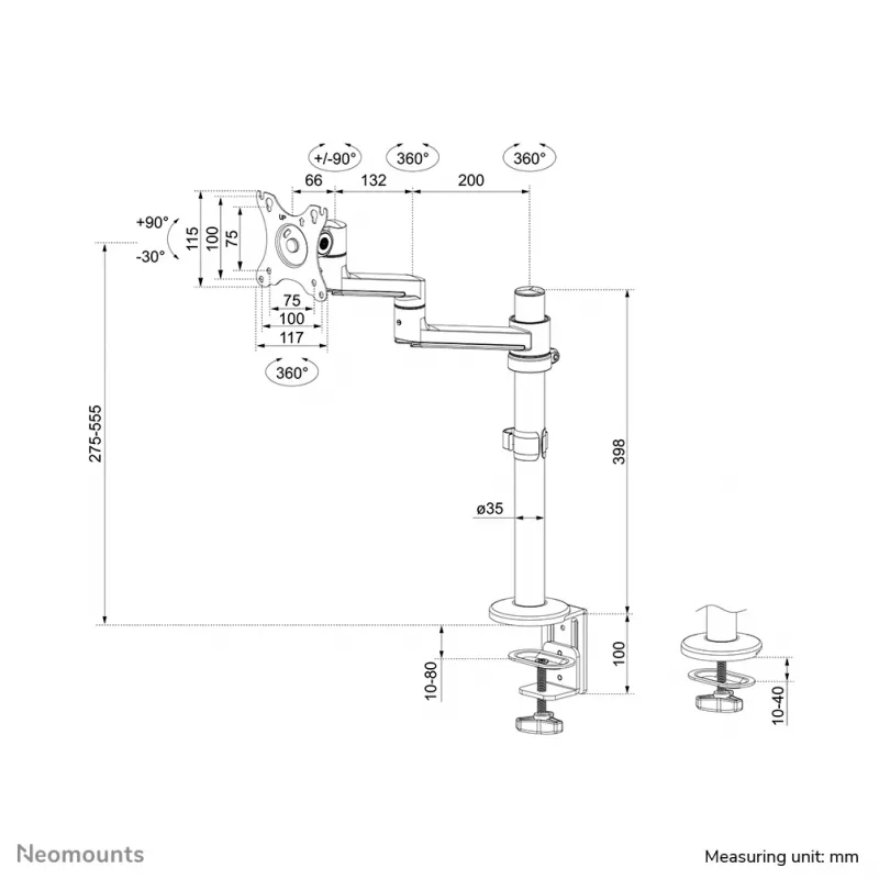 Neomounts DS60-425BL1 Braccio monitor 17-27