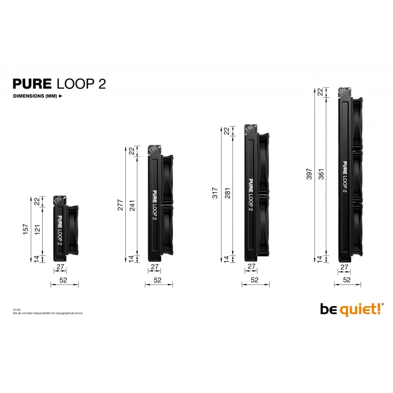 be quiet Pure Loop 2 | 280mm dissipatore liquido All-in-One per processore 14 cm nero 1 pezzo