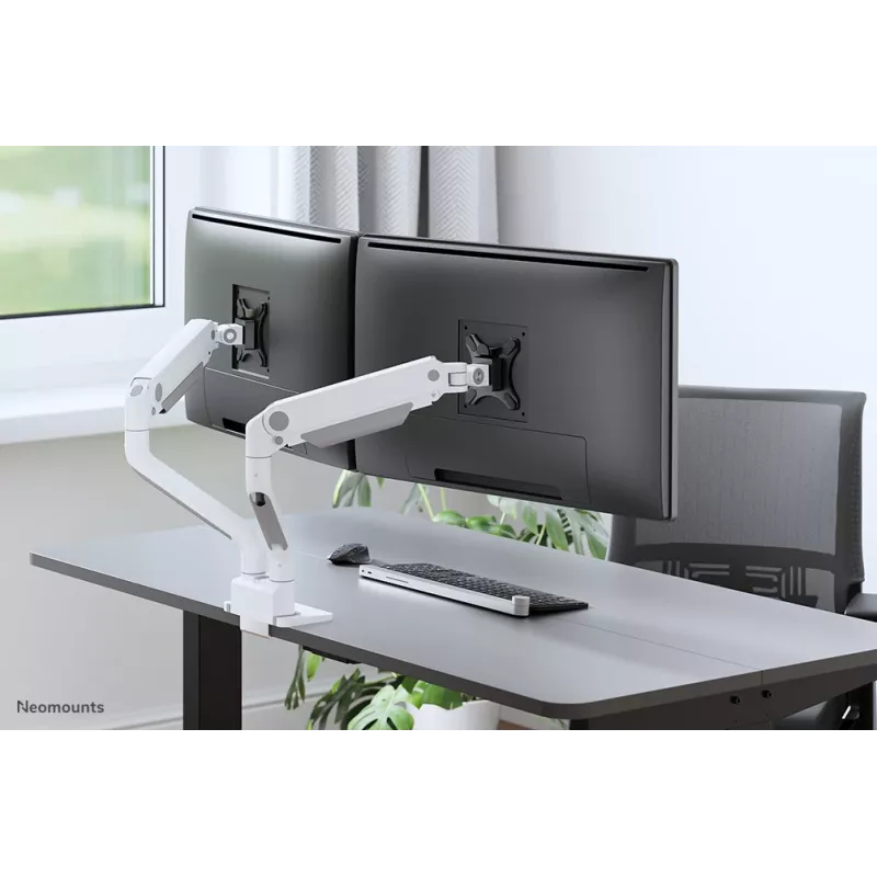 Neomounts DS70S-950WH2 braccio per monitor 17-35 inch - molla a gas - Topfix - stop a 180°