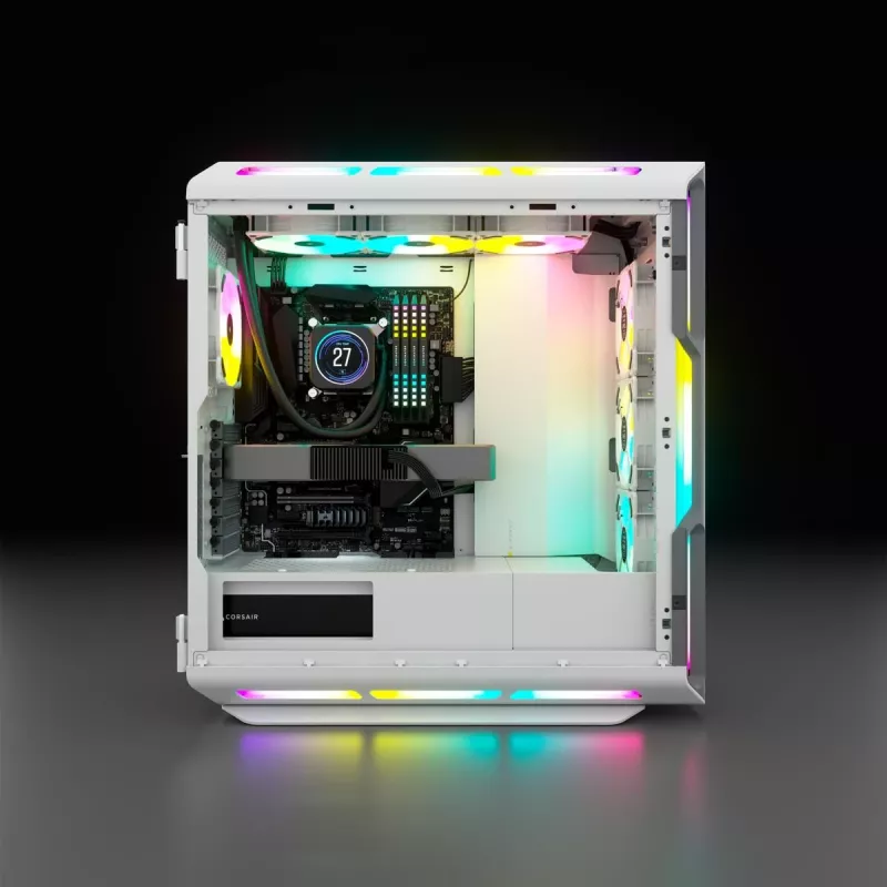 Case PC Mid-Tower ATX CORSAIR - iCUE 5000T - RGB vetro temperato - bianco