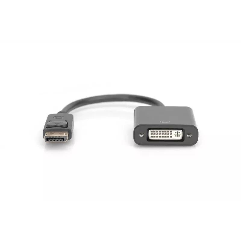 DIGITUS ASSMANN Cavo adattatore DisplayPort, DP - DVI (24+5) M/F, 15cm con blocco, compatibile DP 1.2, CE nero
