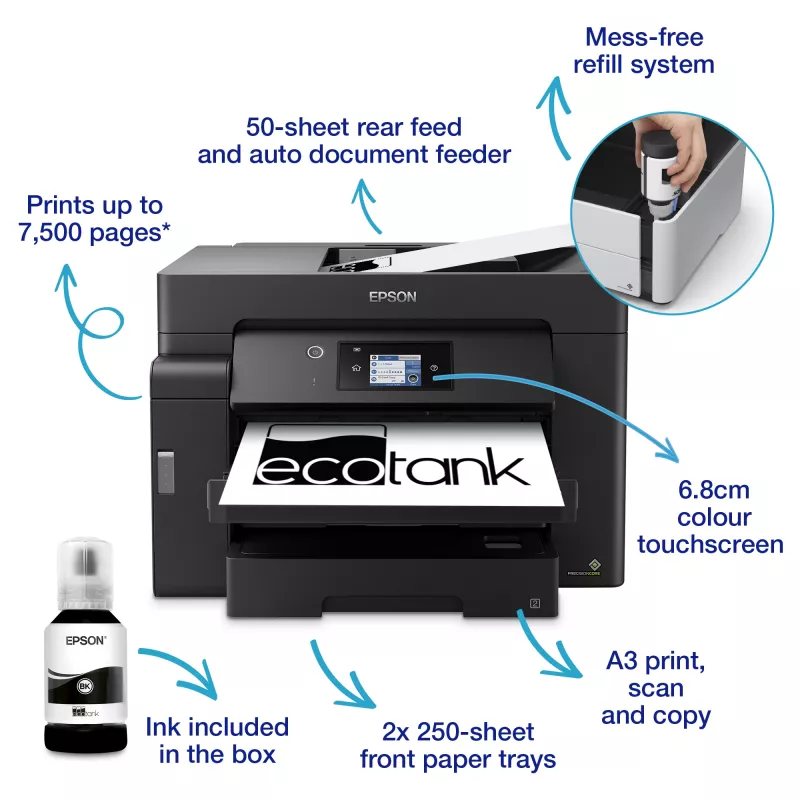 Epson EcoTank ET-M16600 getto d'inchiostro A3 4800 x 2400 DPI 25 ppm Wi-Fi