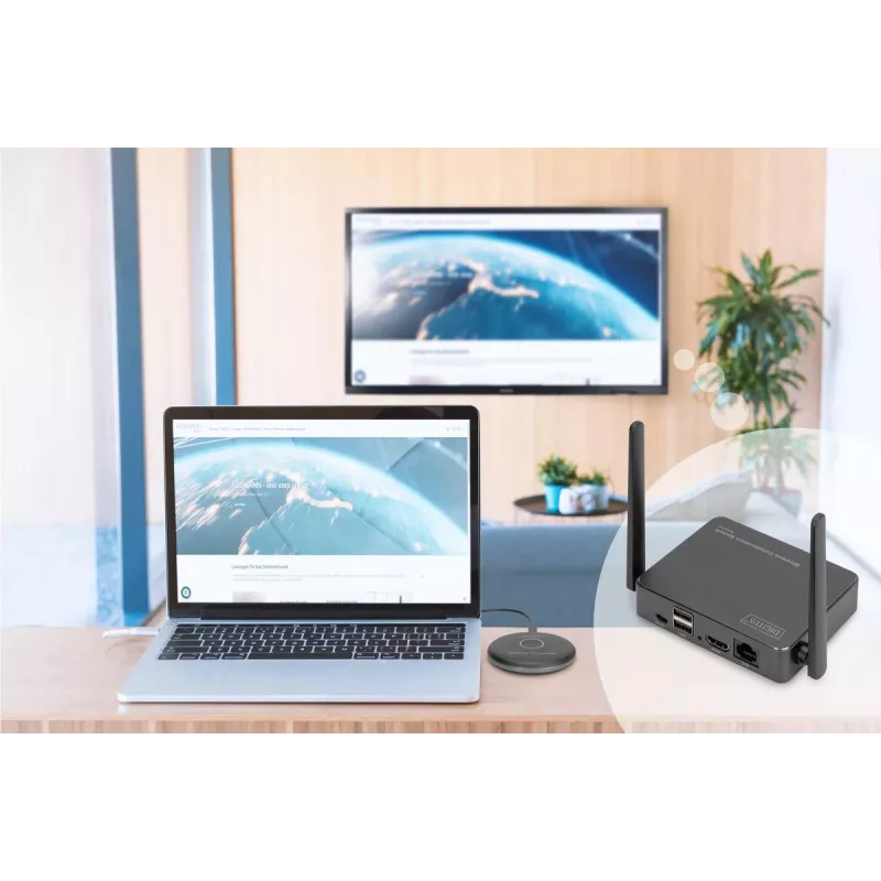 Sistema di collaborazione wireless Digitus Click & Present Pro desktop nero grigio 3840x2160