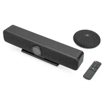 DIGITUS Video Bar All-in-One 4K - sistema di videoconferenza (4 microfoni/1 altoparlante, 1 microfono da tavolo)