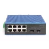 DIGITUS Switch Fast Ethernet industriale 8+2 porte 8 porte FE RJ45 2 porte GE SFP