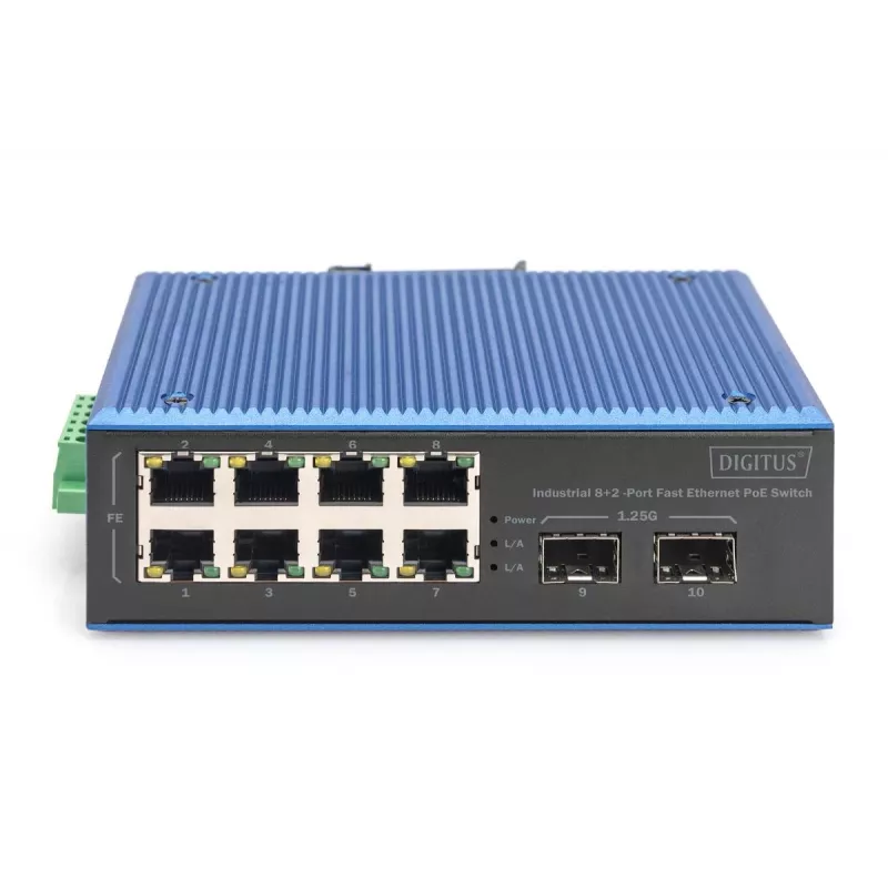 Switch unmanaged DIGITUS DN-651147 Fast Ethernet 8+2 porte PoE 1 Gbit/s