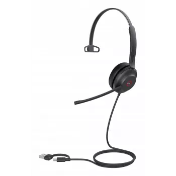 Yealink UH37 Mono Teams Cuffia USB-C/A, con filo, 20 - 20000 Hz, ufficio/call center, 96,5 g, cuffia, Nero