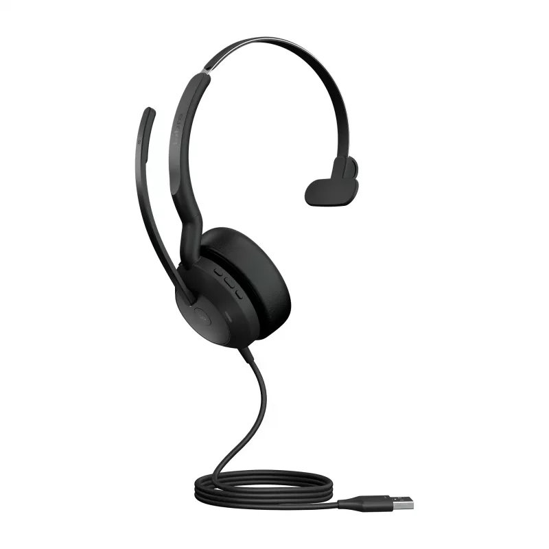 Jabra Evolve2 50 USB-A MS Mono cuffia con microfono, cablata e Bluetooth, 20 - 20000 Hz, ufficio/call center, 99 g, nera
