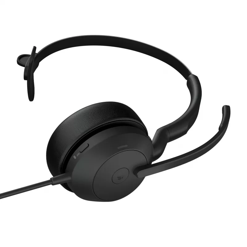 Jabra Evolve2 50 USB-A MS Mono cuffia con microfono, cablata e Bluetooth, 20 - 20000 Hz, ufficio/call center, 99 g, nera