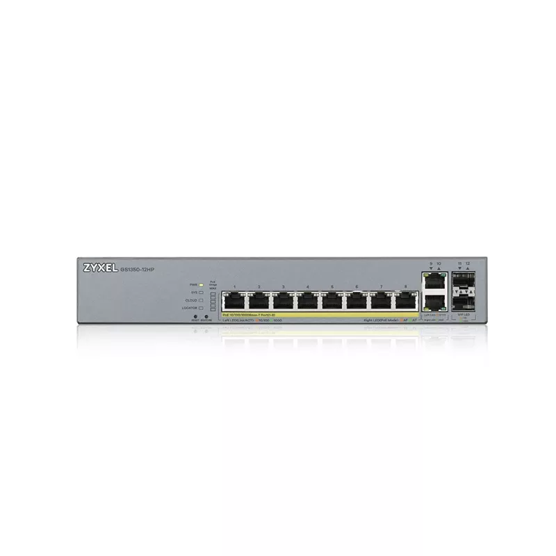 Switch di rete Zyxel GS1350-12HP-EU0101F managed L2 Gigabit Ethernet (10/100/1000) Power over Ethernet (PoE) grigio