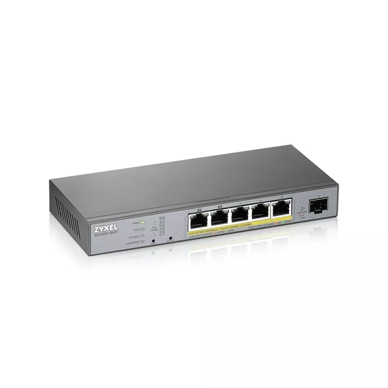 Switch di rete Zyxel GS1350-6HP-EU0101F managed L2 Gigabit Ethernet (10/100/1000) Power over Ethernet (PoE) grigio