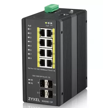 Zyxel RGS200-12P managed L2 Gigabit Ethernet (10/100/1000) Power over Ethernet (PoE) nero