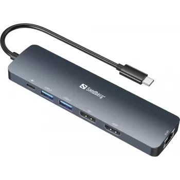 Dock display USB-C 8K Sandberg USB 3.2 Gen 1 Type-C 100W Power Delivery