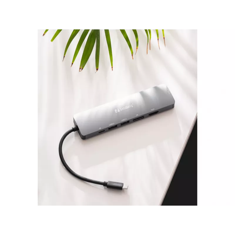 Dock display USB-C 8K Sandberg USB 3.2 Gen 1 Type-C 100W Power Delivery