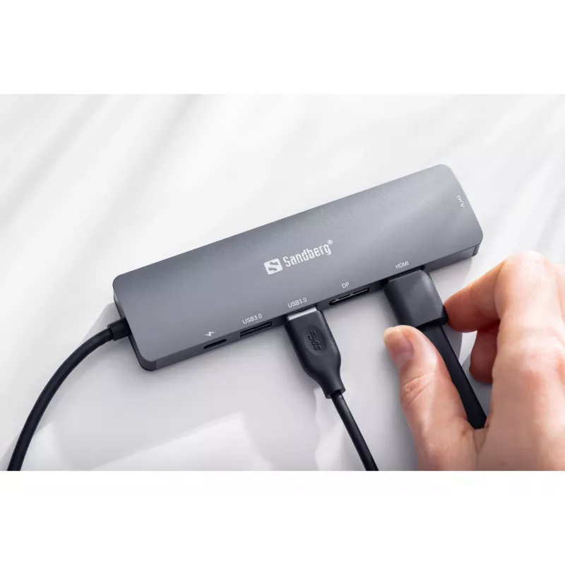Dock display USB-C 8K Sandberg USB 3.2 Gen 1 Type-C 100W Power Delivery