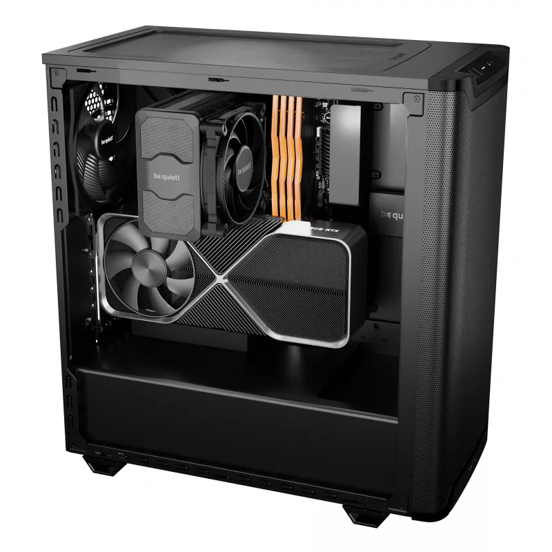 be quiet! PURE BASE 501 Airflow Window BGW74 case PC Midi Tower, ATX, finestra in vetro temperato, 2 ventole PWM da 140 mm, radiatore fino a 360 mm, 2x 3,5″ + 5x 2,5″, 2x USB 3.0, USB 3.2 Gen 2 Type-C, nero
