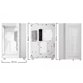 Case PC be quiet! LIGHT BASE 900 DX bianco Full Tower — supporto ATX/EATX, pannello laterale in vetro, Multi-RGB, GPU max 495 mm, altezza dissipatore CPU 190 mm