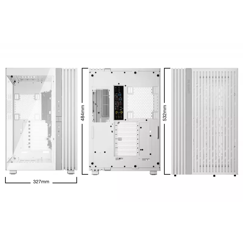 Case PC be quiet! LIGHT BASE 900 DX bianco Full Tower — supporto ATX/EATX, pannello laterale in vetro, Multi-RGB, GPU max 495 mm, altezza dissipatore CPU 190 mm