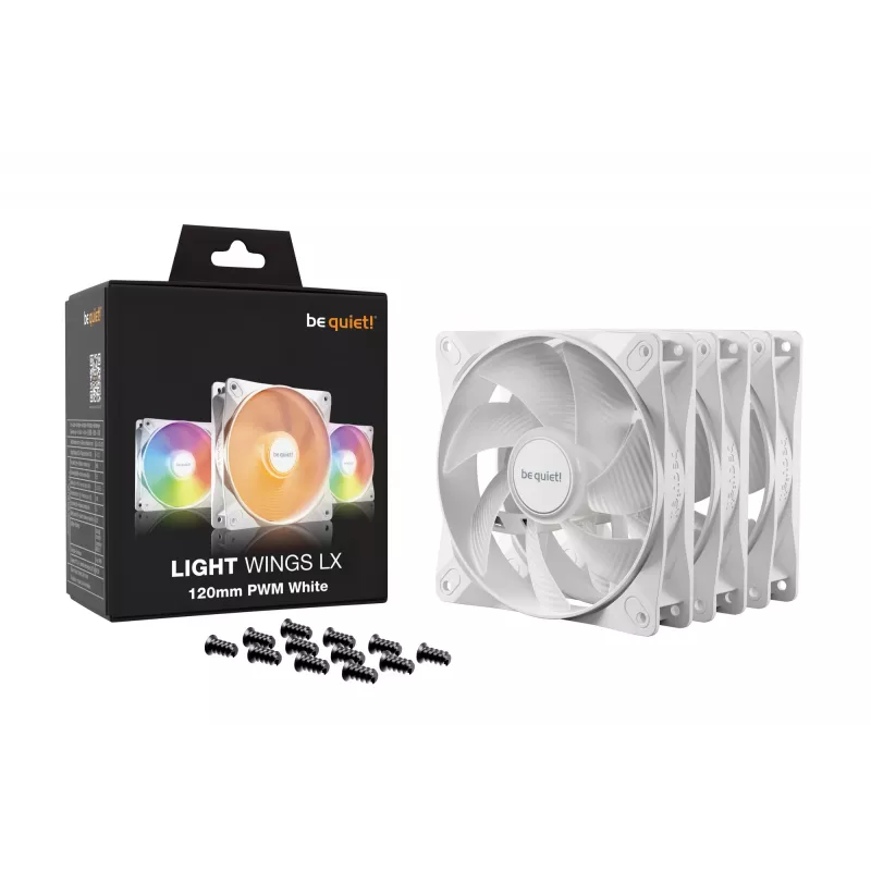 be quiet! LIGHT WINGS LX 120mm PWM confezione da 3 bianco ventole per case PC 12 cm 3 pezzi
