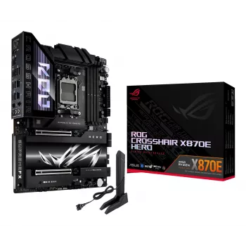 Scheda madre ASUS ROG CROSSHAIR X870E HERO — AMD X870E, socket AM5, ATX, 4× DDR5 DIMM, 192 GB, Wi‑Fi 7, Bluetooth 5.4