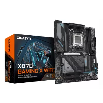 Scheda madre GIGABYTE X870 GAMING X WIFI7 - supporta CPU AMD Ryzen 9000, VRM 16+2+2 fasi, fino a 8000 MHz DDR5 (OC), 1xPCIe 5.0 + 2xPCIe 4.0, Wi-Fi 7, 2.5GbE LAN, USB 4