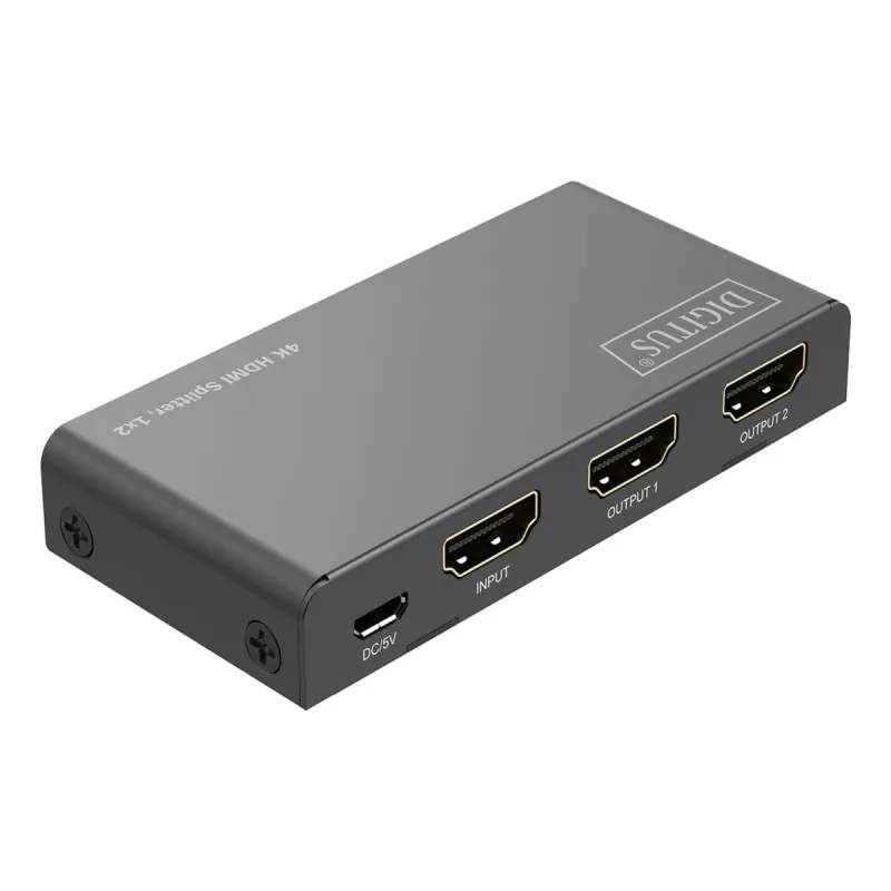 DIGITUS splitter HDMI 1x2 4K/60Hz HDCP 2.2 controllo EDID