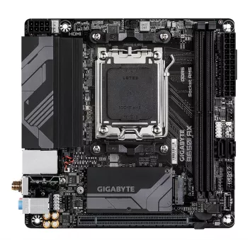 Scheda madre GIGABYTE B650I AX - CPU AMD Ryzen serie 9000, VRM 5+2+1 fasi, fino a 6400 MHz DDR5 (OC), 1x PCIe 4.0 M.2, 2,5 GbE LAN, WLAN 6E, USB 3.2 Gen 2