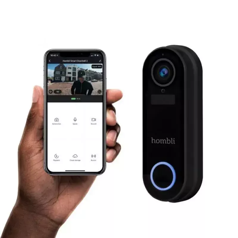 Smart Doorbell Hombli confezione nero bianco IP65 wireless 1080p