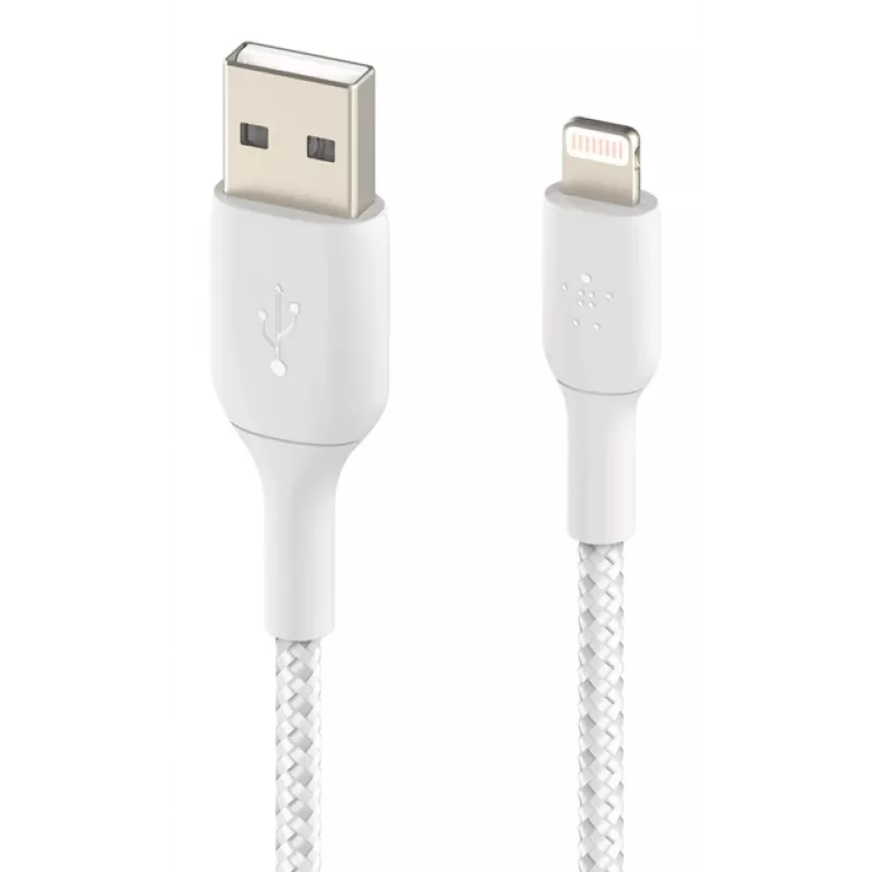 BELKIN cavo Lightning a USB-A, intrecciato, 1 m, bianco
