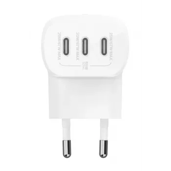 BELKIN Caricabatterie da parete - BoostCharge - Caricabatterie USB-C 3 porte - Con PPS 67W - Bianco