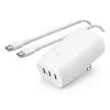BELKIN Caricabatterie da parete - BoostCharge - Caricabatterie USB-C 3 porte - Con PPS 67W - Bianco