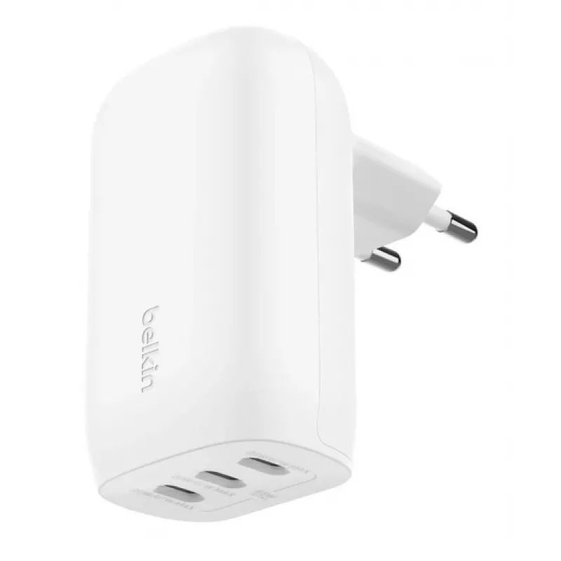 BELKIN Caricabatterie da parete - BoostCharge - Caricabatterie USB-C 3 porte - Con PPS 67W - Bianco