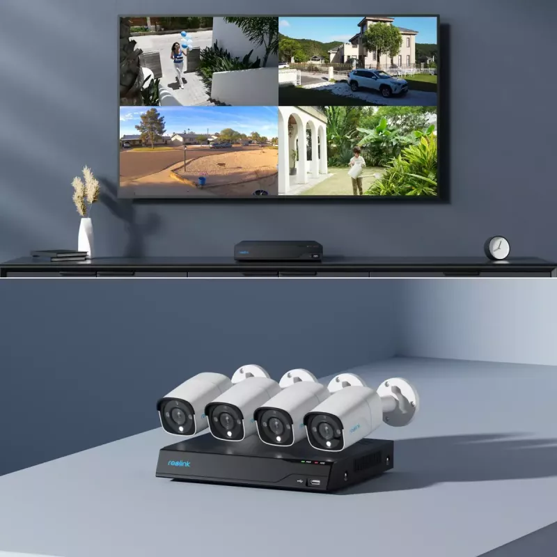 Reolink NVS8-8MB4 (PS4KB01-8) kit di videosorveglianza PoE, NVR a 8 canali con HDD da 2 TB + 4 telecamere, 8 MP 4K (3840x2160)