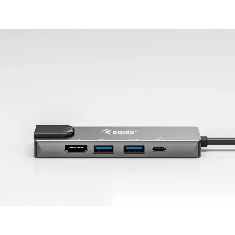 Equip adattatore multifunzione USB-C 5-in-1, HDMI, Gigabit-LAN, USB 3.2 Gen1, 100W USB PD