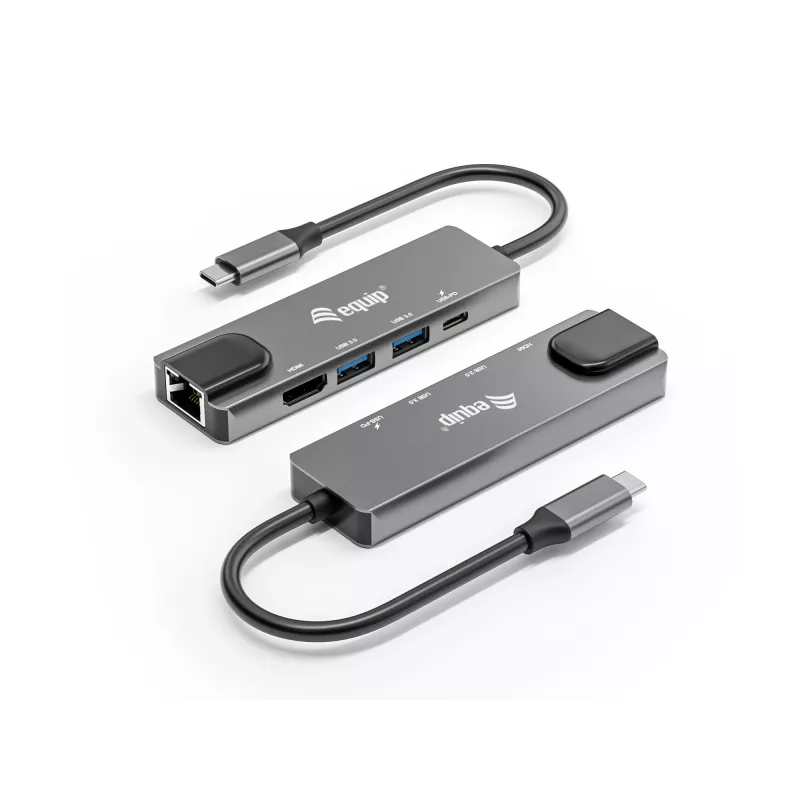 Equip adattatore multifunzione USB-C 5-in-1, HDMI, Gigabit-LAN, USB 3.2 Gen1, 100W USB PD