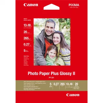 Canon PP-201 Glossy II carta fotografica Plus 5x7 pollici – 20 fogli