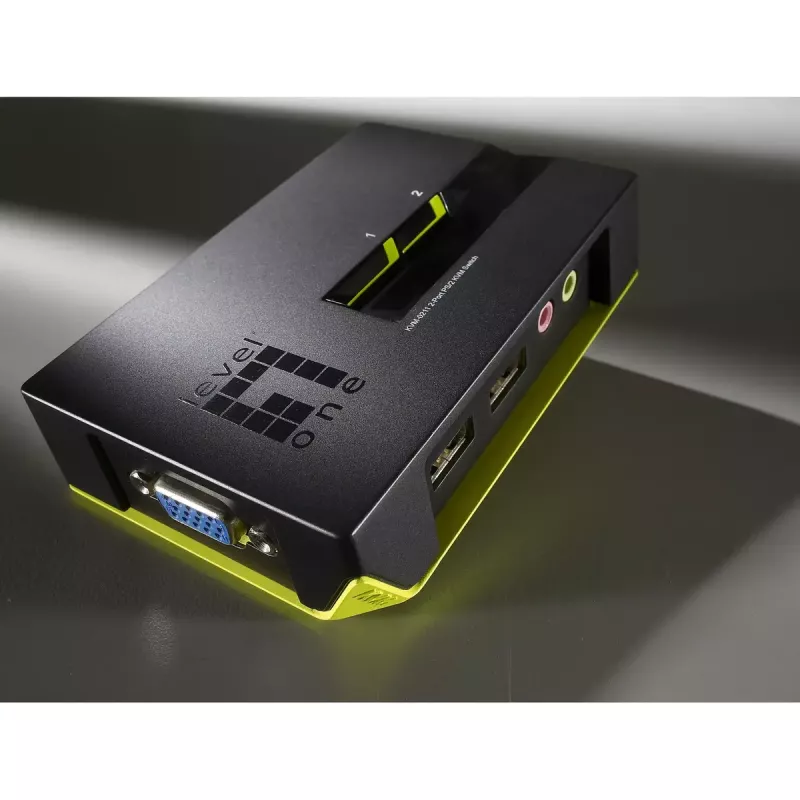 LevelOne switch KVM USB VGA 2 porte, supporto audio