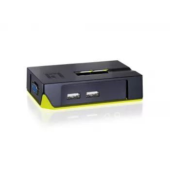 LevelOne switch KVM USB VGA 2 porte, 2048 x 1536 pixel, nero, verde