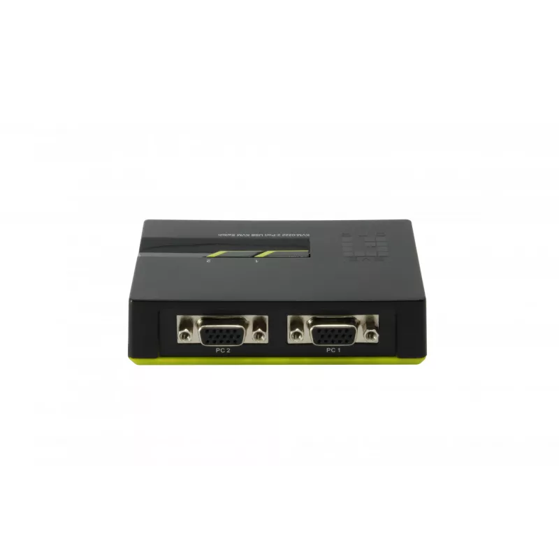 LevelOne switch KVM USB VGA 2 porte, 2048 x 1536 pixel, nero, verde