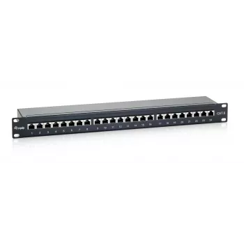 Equip patch panel Cat.6 schermato 24 porte, nero