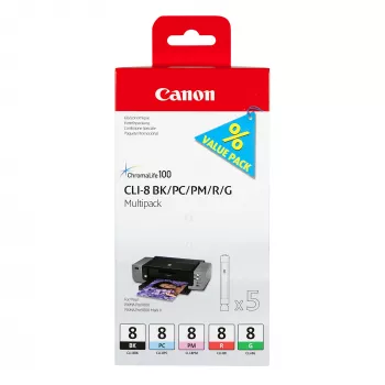 Canon cartuccia inchiostro 0620B027 CLI-8 multipack BK PC PM R G
