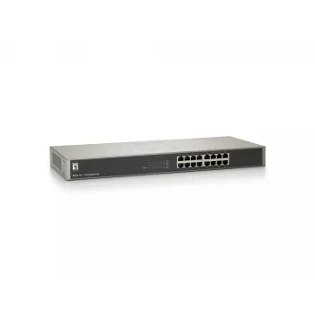 LevelOne switch Gigabit 16 porte, unmanaged, Gigabit Ethernet (10/100/1000), full duplex, montaggio rack