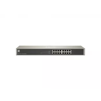 LevelOne switch Gigabit 16 porte, unmanaged, Gigabit Ethernet (10/100/1000), full duplex, montaggio rack