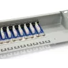 Equip patch panel Cat.6 schermato 16 porte, grigio chiaro, RJ-45, oro, Cat6, montaggio rack, 1U, grigio