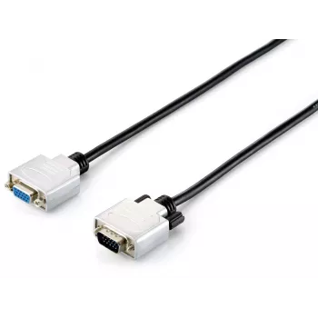 Equip cavo di prolunga HD15 VGA, 3m, 3 m, VGA (D-Sub), VGA (D-Sub), connettore maschio, connettore femmina, nero, argento