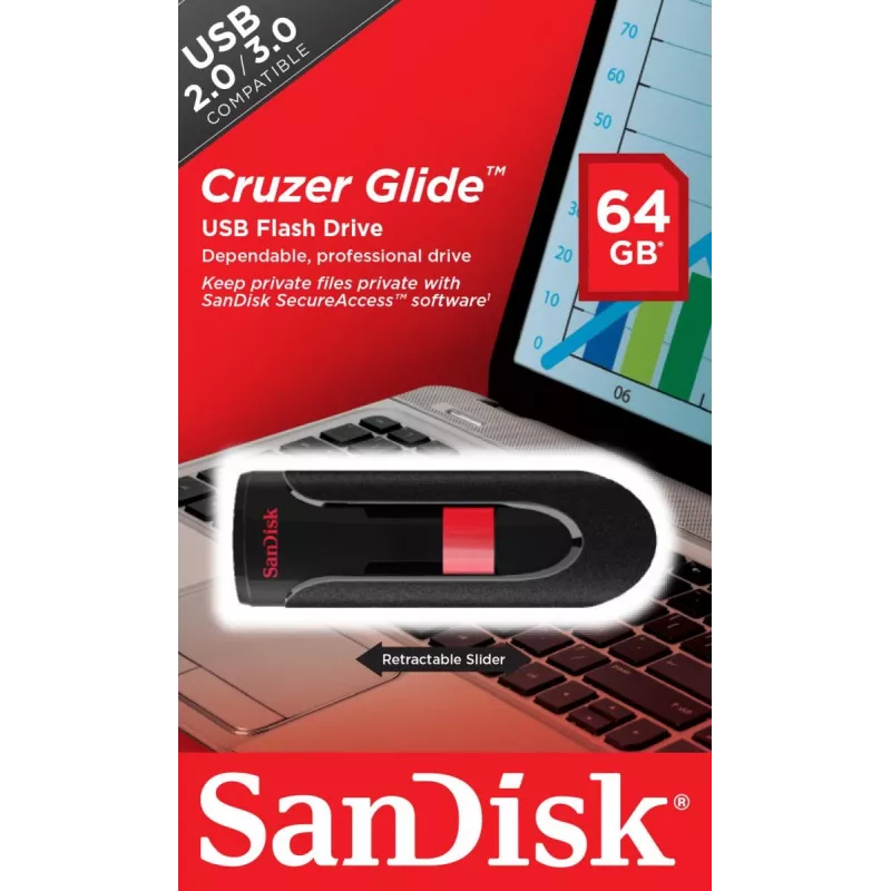 WESTERN DIGITAL SanDisk Cruzer Glide - 64GB chiavetta USB - USB 2.0