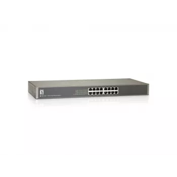Switch LevelOne 16 porte Fast Ethernet, unmanaged, Fast Ethernet (10/100), full duplex, montaggio rack