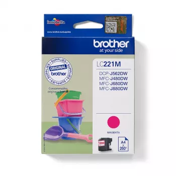 Cartuccia Brother LC-221M inchiostro rosso 260 pagine DCPJ562DW MFCJ480DW