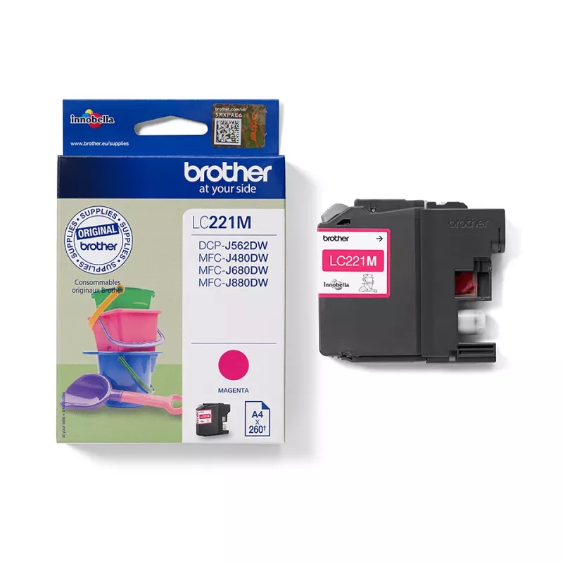 Brother LC221M Cartuccia d'inchiostro, magenta, 260 pagine