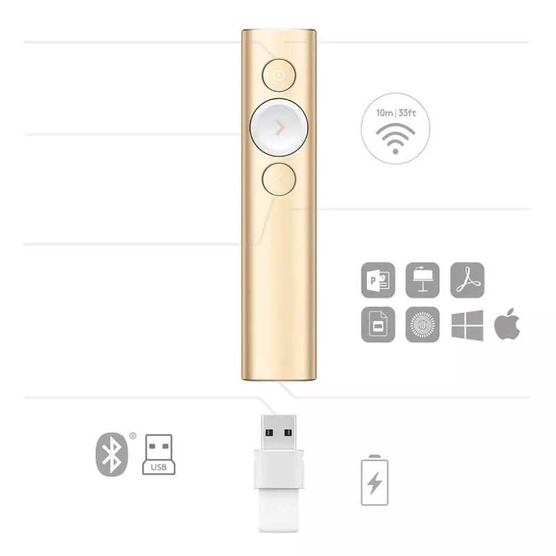 Telecomando per presentazioni LOGITECH Spotlight - oro